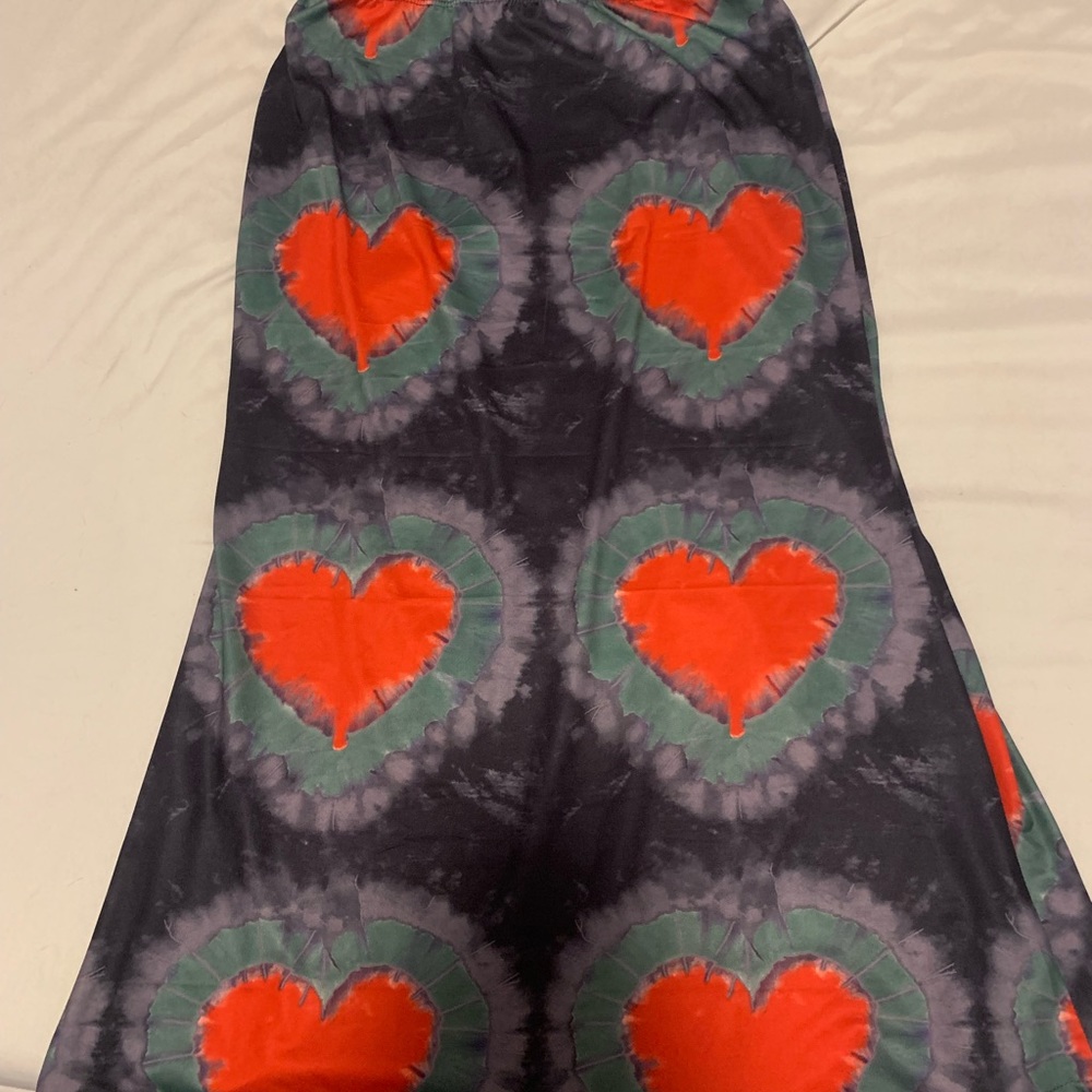 Vintage Y2K Heart Pattern Indie Middi Skirt